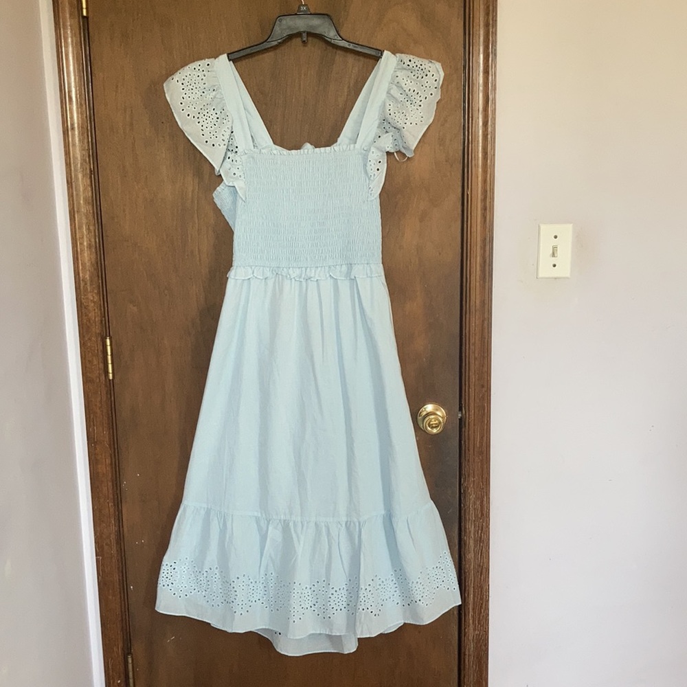 Relisted LC Lauren Conrad floral eyelet detail smock top tie back dress XL XXL - Picture 4 of 17